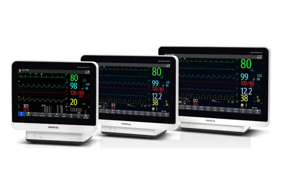 Three Mindray BeneVision N-Series patient monitors